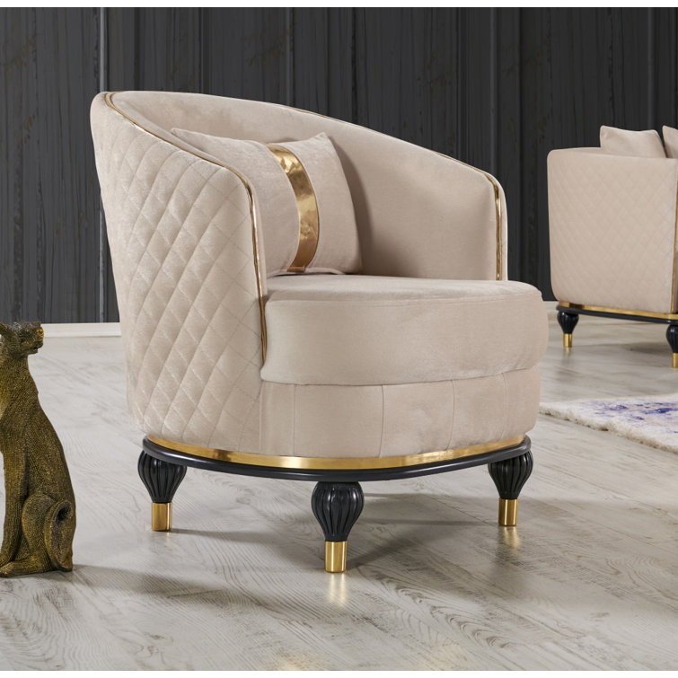 Cream and best sale gold armchair